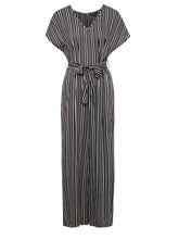 Load image into Gallery viewer, JUMPSUIT | Gestreifter Jumpsuit mit weitem Bein
