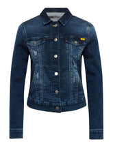 Load image into Gallery viewer, CHARLIZE | Jeansjacke im Used Look mit Neon-Details
