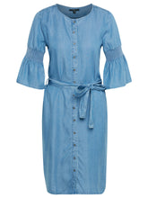 Load image into Gallery viewer, KLEID | Jeanskleid mit Volant-Ärmeln

