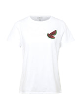 Load image into Gallery viewer, T-SHIRT | T-Shirt mit Melonen-Stickerei aus Pailletten
