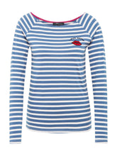 Load image into Gallery viewer, SHIRT | Gestreiftes Langarmshirt mit Stickerei
